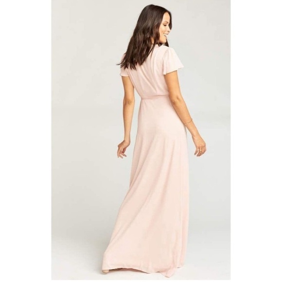 Show Me Your Mumu Noelle Wrap Dress Dusty Blush pink large maxi gown - Picture 10 of 15